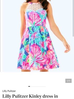 Lilly Pulitzer Multicolor Floral Halter Dress (Pink, Blue, Green)